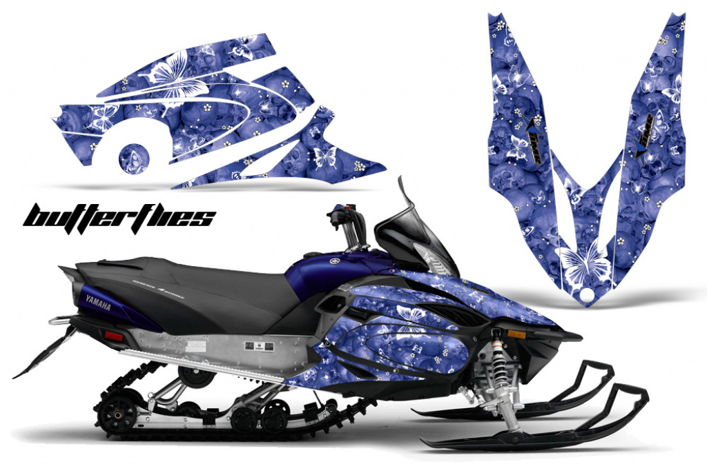 Butterfly Hintergrund = Blau, Designfarbe = Weiß für Yamaha Vector RS 2012-2016