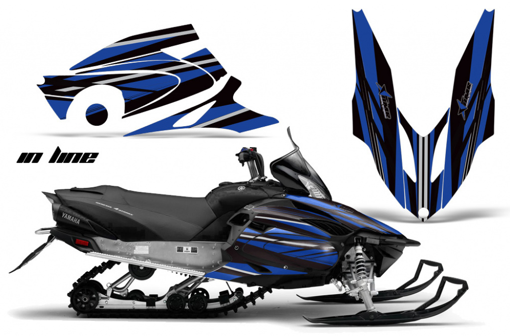 InLine Hintergrund = Schwarz, Designfarbe = Blau für Yamaha Vector RS 2012-2016