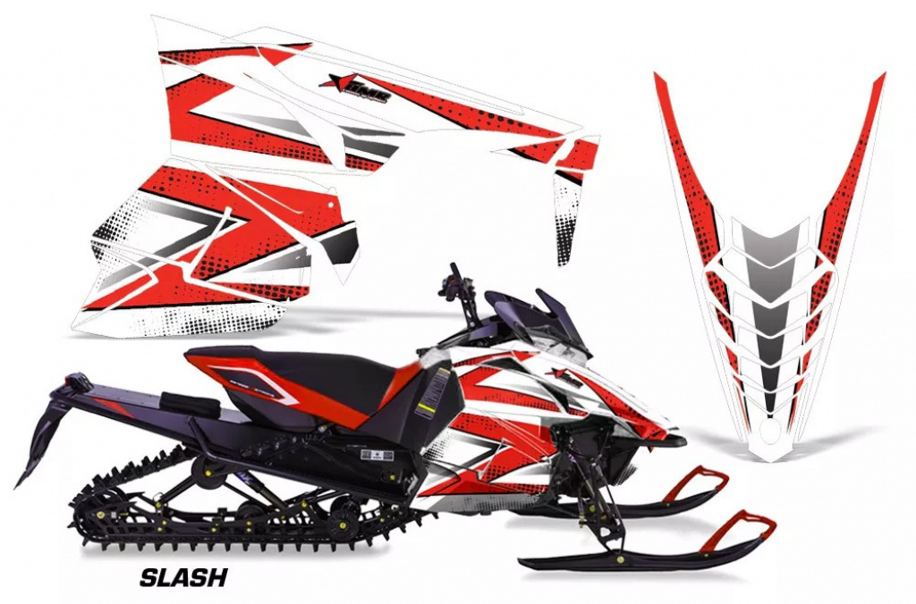 Slash Background = White, Design color = Red for Yamaha Viper SR/SRT/RTX/SE 2014-2016