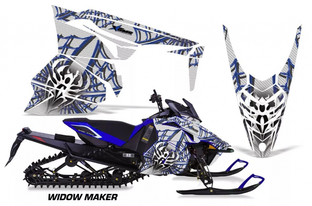 Widow Maker Background = White, Design color = Blue for Yamaha Viper SR/SRT/RTX/SE 2014-2016
