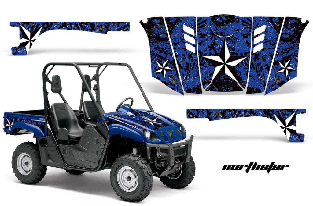 Northstar Background = Blue, Design color = White for Yamaha Rhino 700/660/450