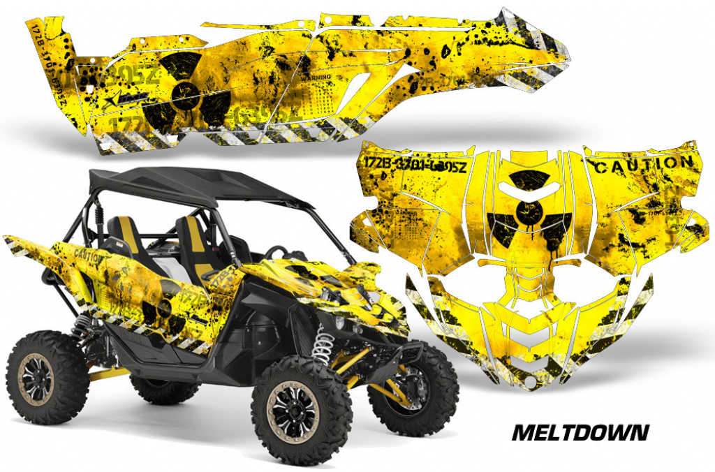 Meltdown Background = Yellow, Design color = Black for Yamaha YXZ 1000R
