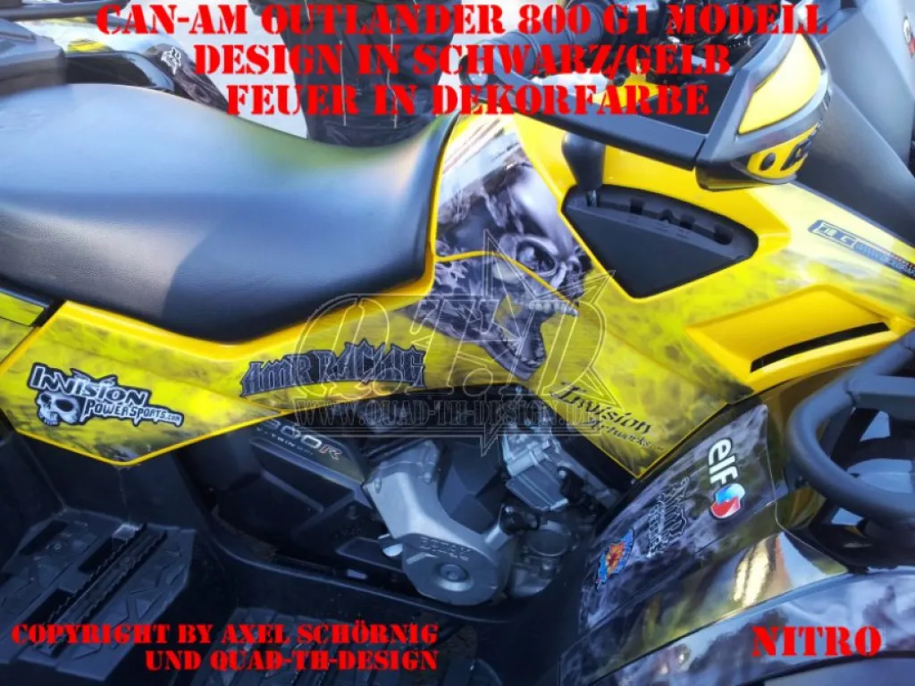 Nitro Schwarz-Gelb, Feuerfarbe = Dekorfarbe für CAN-AM Outlander G1 2007-2011