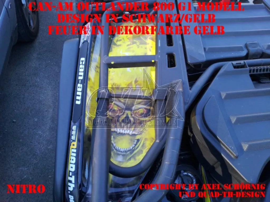 Nitro Schwarz-Gelb, Feuerfarbe = Dekorfarbe für CAN-AM Outlander G1 2007-2011