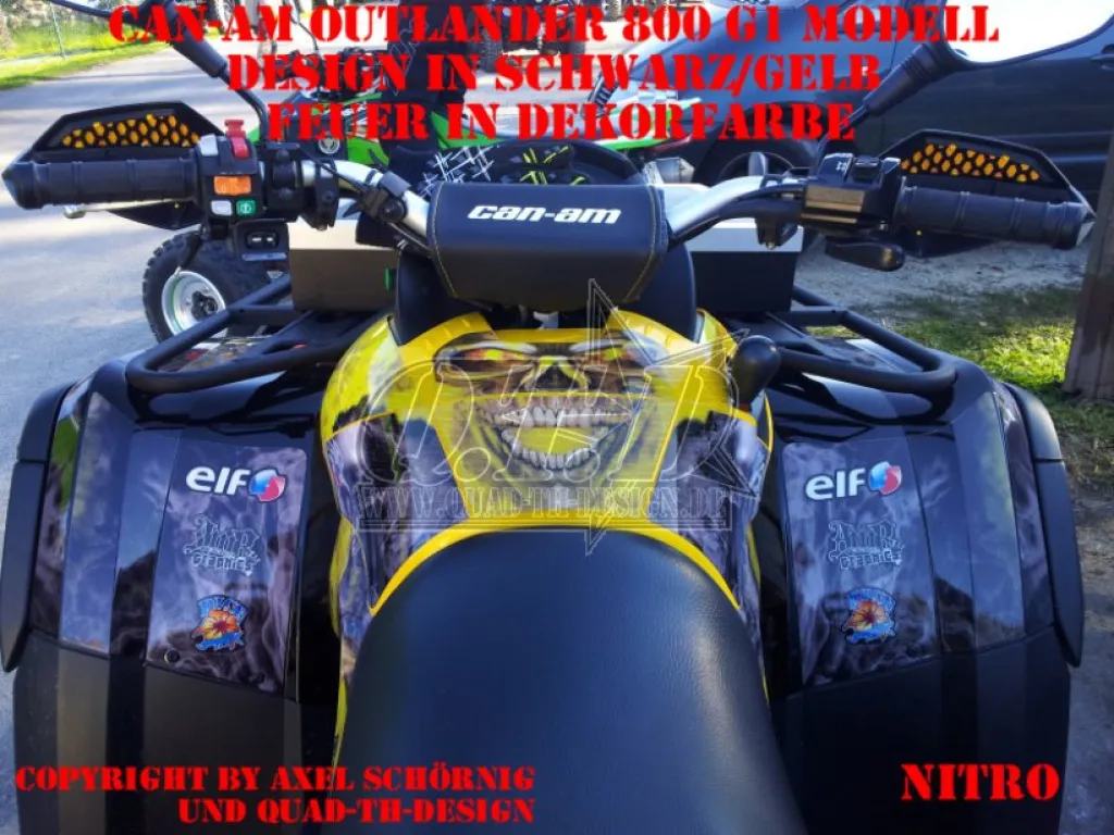 Nitro Schwarz-Gelb, Feuerfarbe = Dekorfarbe für CAN-AM Outlander G1 2007-2011