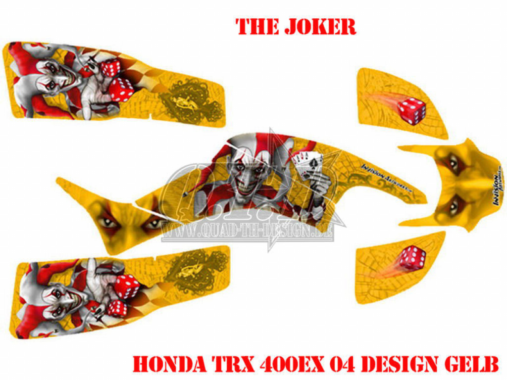 Joker Background Yellow, Joker color Red-White for Honda TRX 400EX 1999-2007