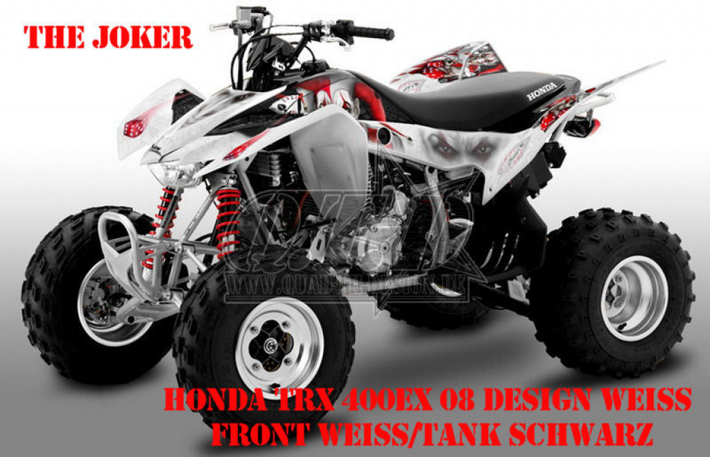 Joker Background White-Black, Joker color Red-White for Honda TRX 400EX 1999-2007