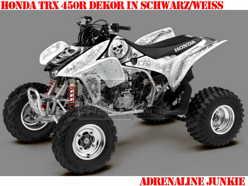 Adrenaline Junkie Black-White for Honda TRX 450R 2004-2016