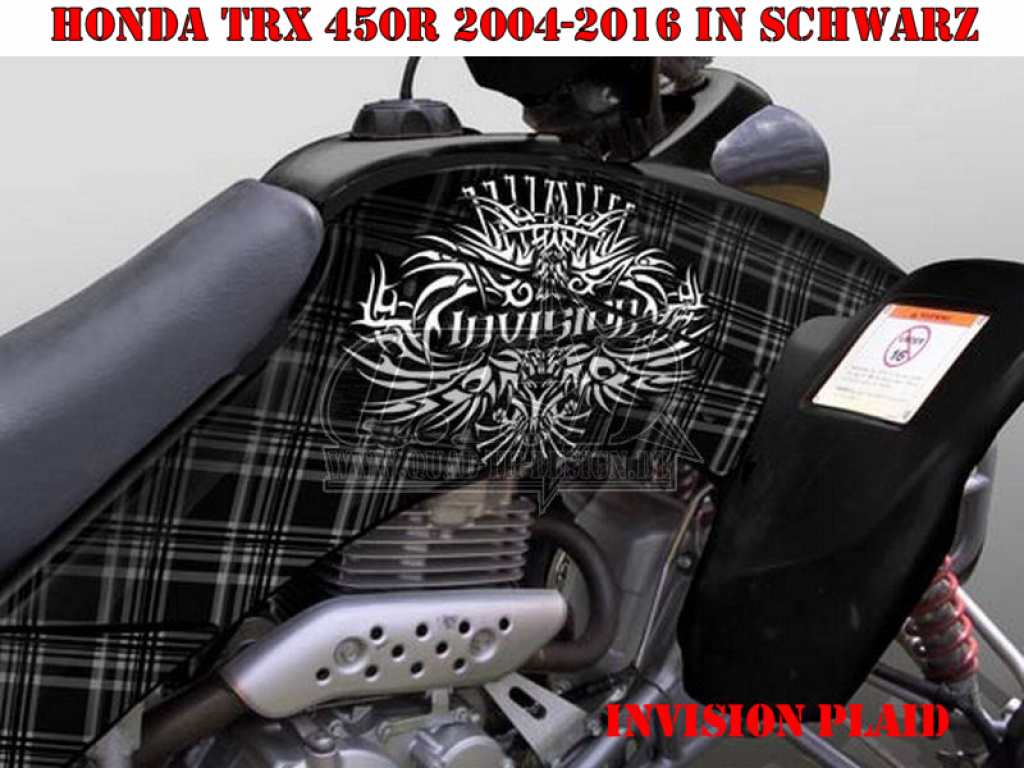 Invision Plaid Black for Honda TRX 450R 2004-2016