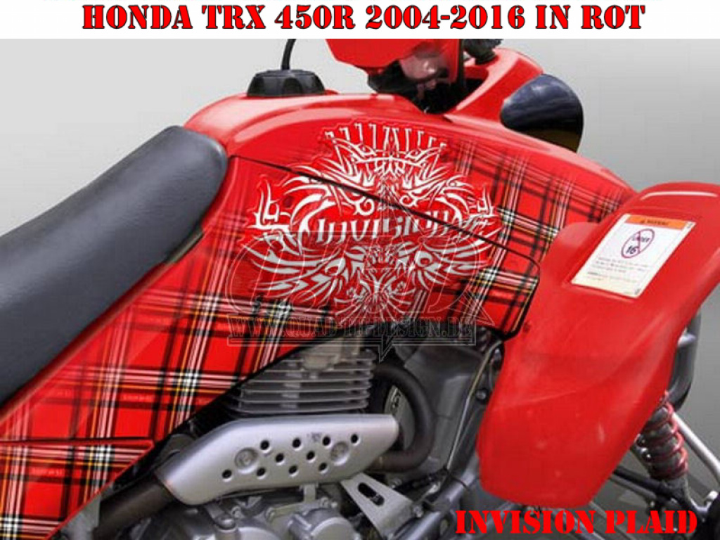 Invision Plaid Red for Honda TRX 450R 2004-2016