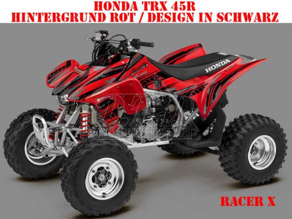 Racer-X Background = Red, Design color = Black for Honda TRX 450R 2004-2016