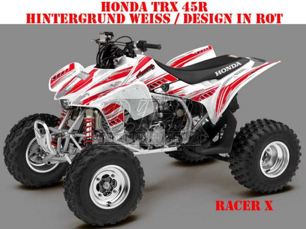Racer-X Background = White, Design color = Red for Honda TRX 450R 2004-2016