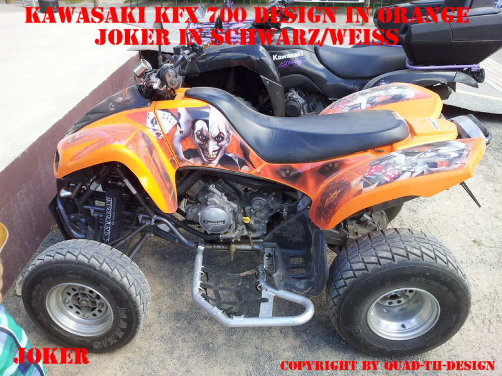 Joker Background Orange, Joker color Black-White for Kawasaki KFX 700