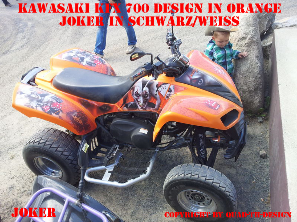 Joker Background Orange, Joker color Black-White for Kawasaki KFX 700