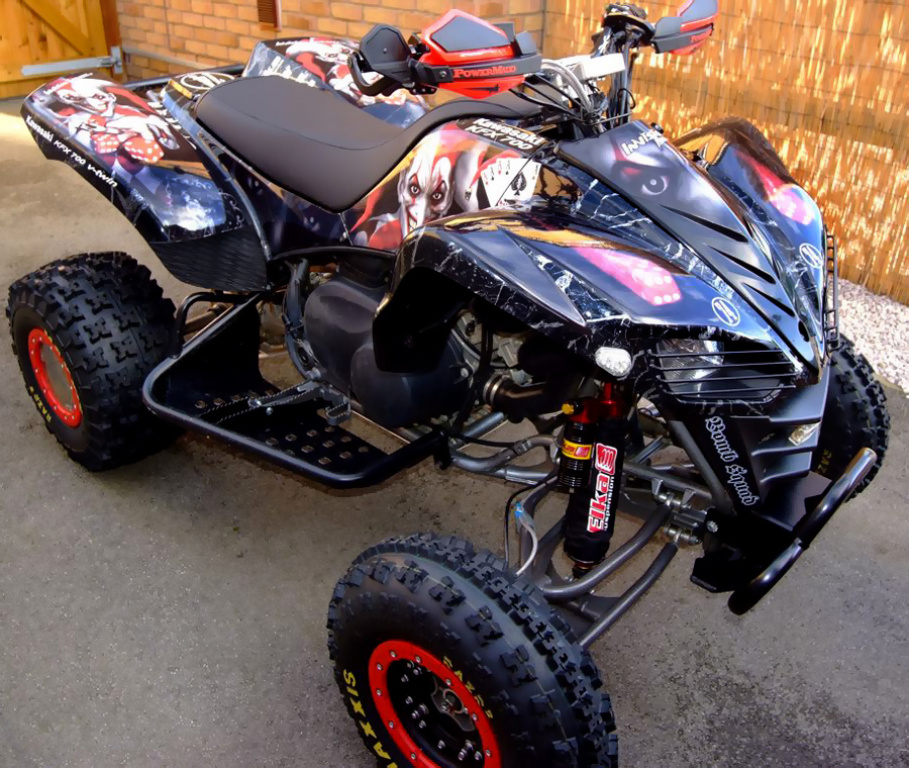 Joker Background Black, Joker color Rot-White for Kawasaki KFX 700