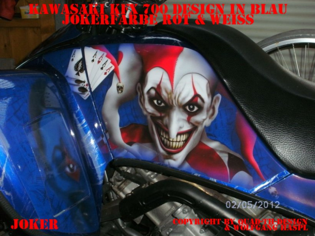 Joker Background Blue, Joker color Rot-White for Kawasaki KFX 700