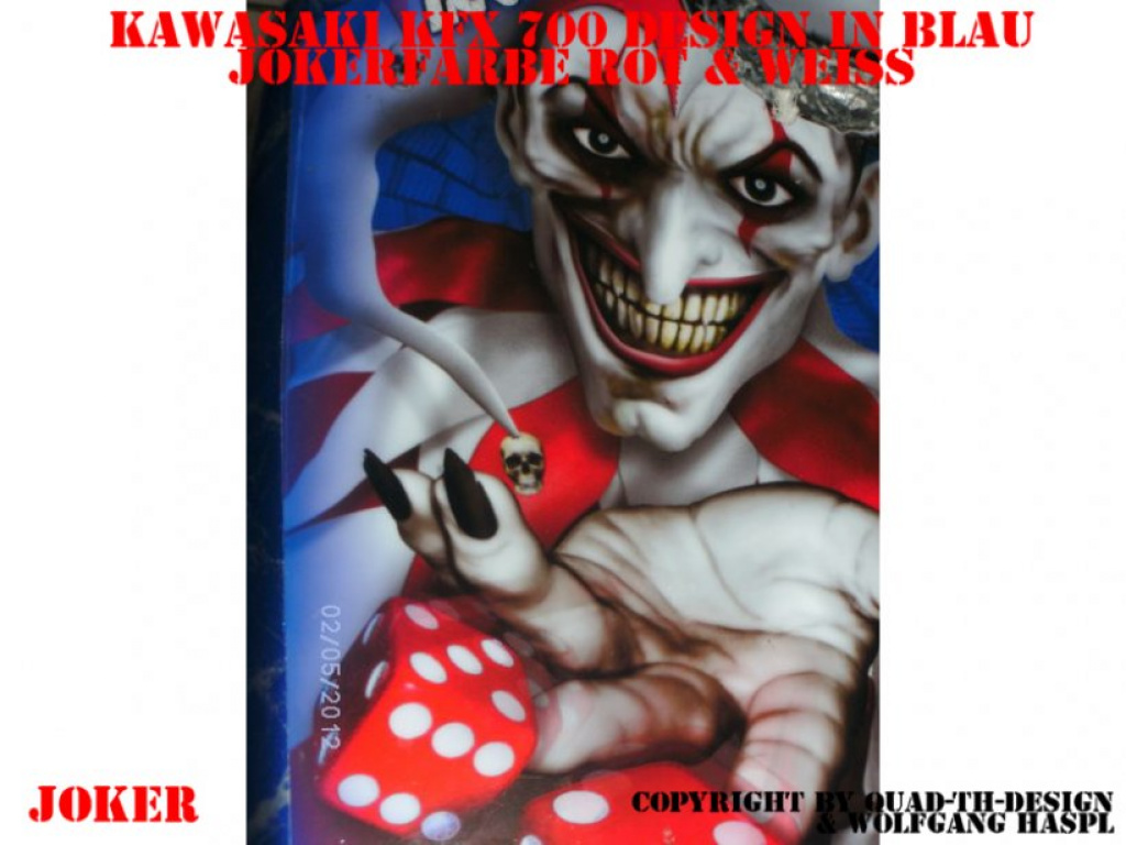 Joker Background Blue, Joker color Rot-White for Kawasaki KFX 700
