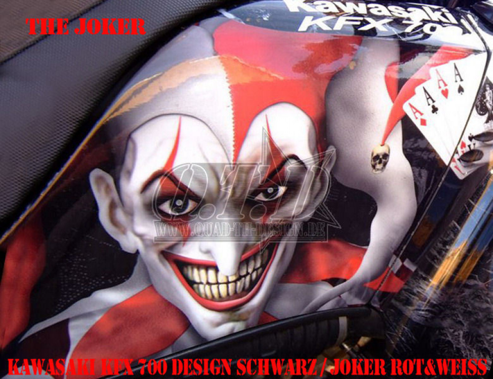 Joker Background Black, Joker color Rot-White for Kawasaki KFX 700