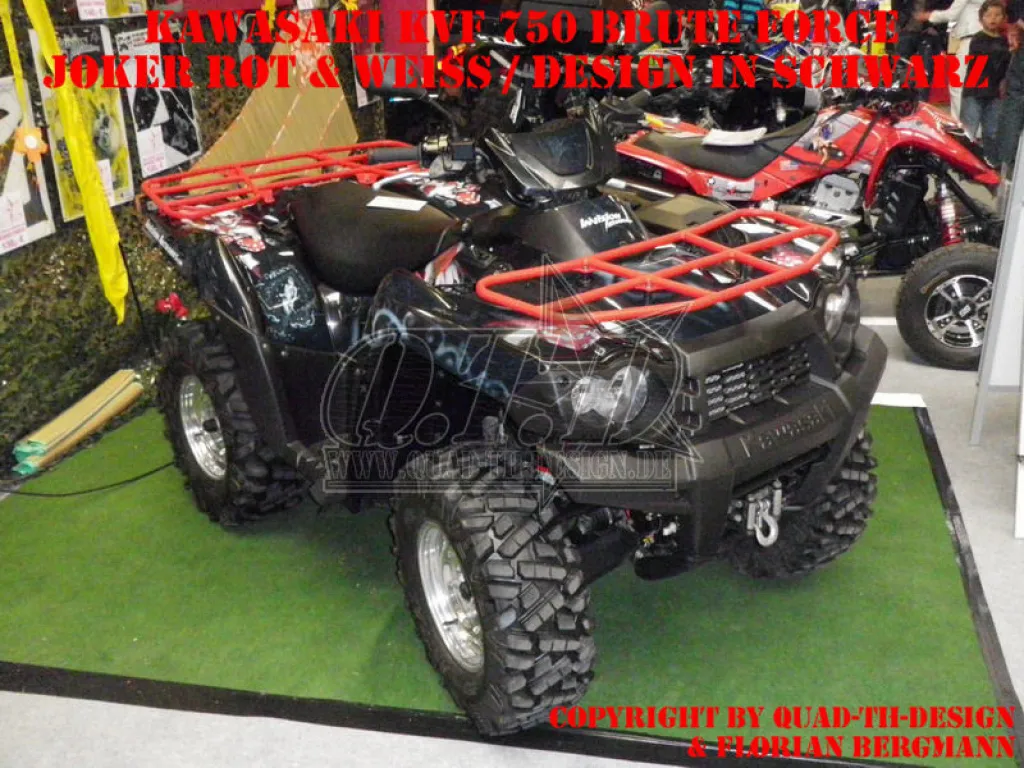 Joker Hintergrund Schwarz, Jokerfarbe Rot-Weiß für Kawasaki Brute Force KVF 750i 2004-2011