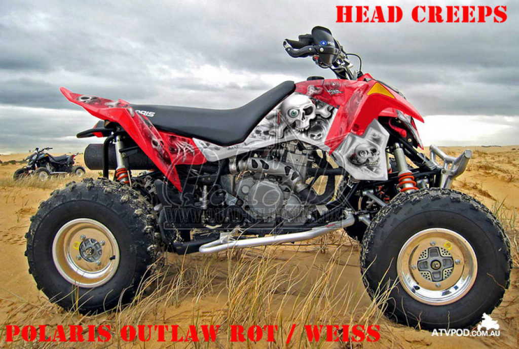 Head Creeps Red-White for Polaris Outlaw 450/500/525 2006-2008
