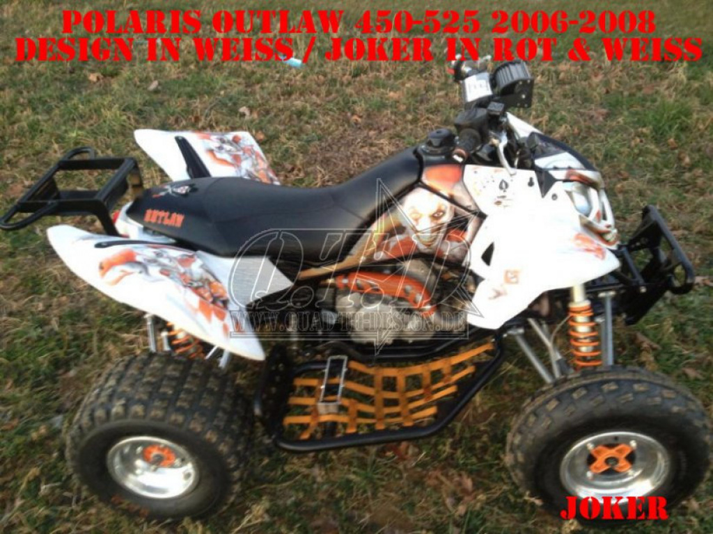 Joker Background White, Joker color Red-White for Polaris Outlaw 450/500/525 2006-2008