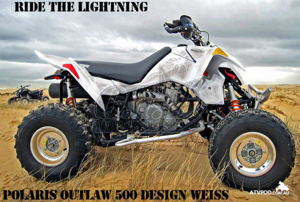 Ride the Lightning White for Polaris Outlaw 450/500/525 2006-2008
