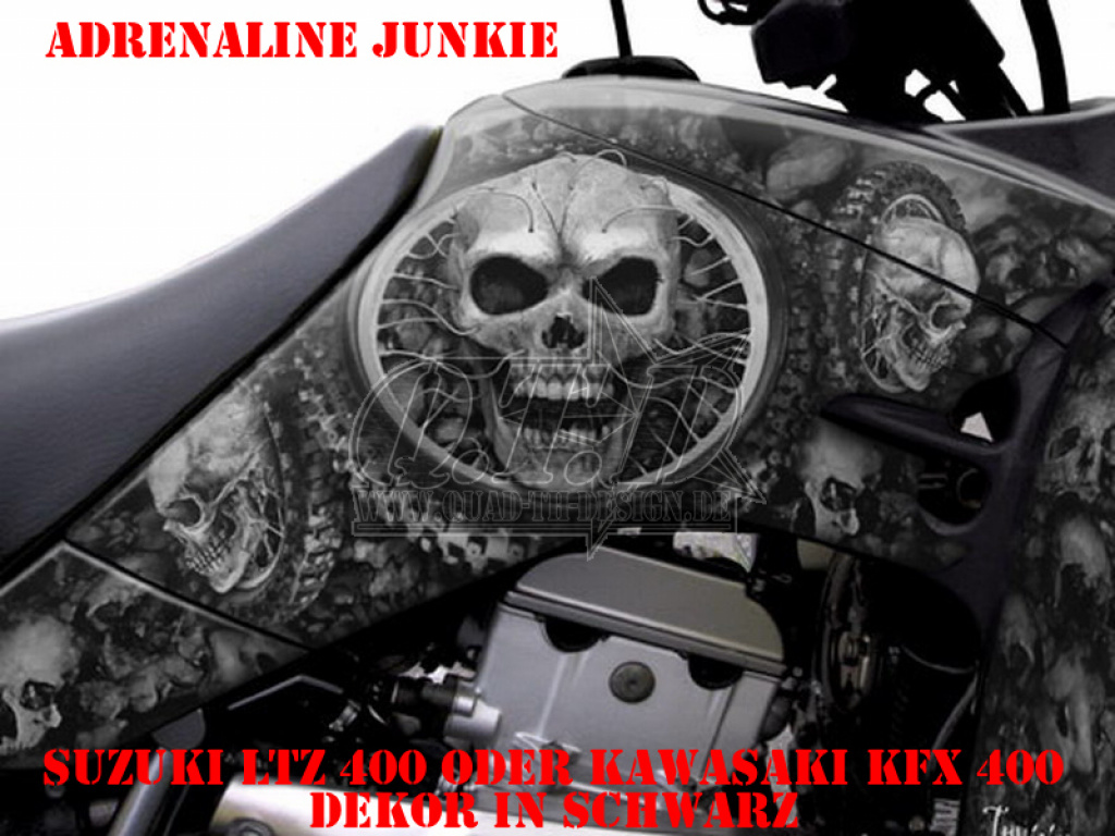 Adrenaline Junkie Schwarz für Suzuki LTZ 400 2003-2008