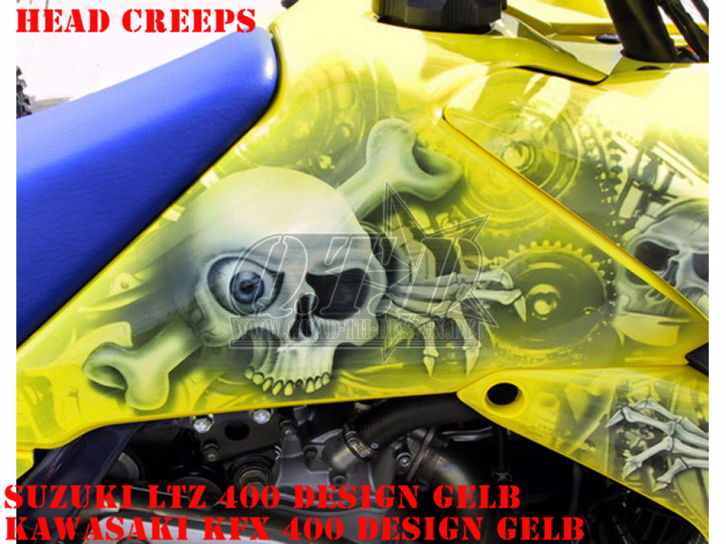 Beispiel Bild für die Farben Head Creeps Gelb für Suzuki LTZ 400 2003-2008