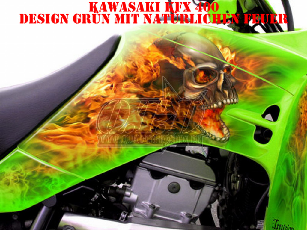 Nitro Grün, Feuerfarbe = Natürlich für Suzuki LTZ 400 2003-2008