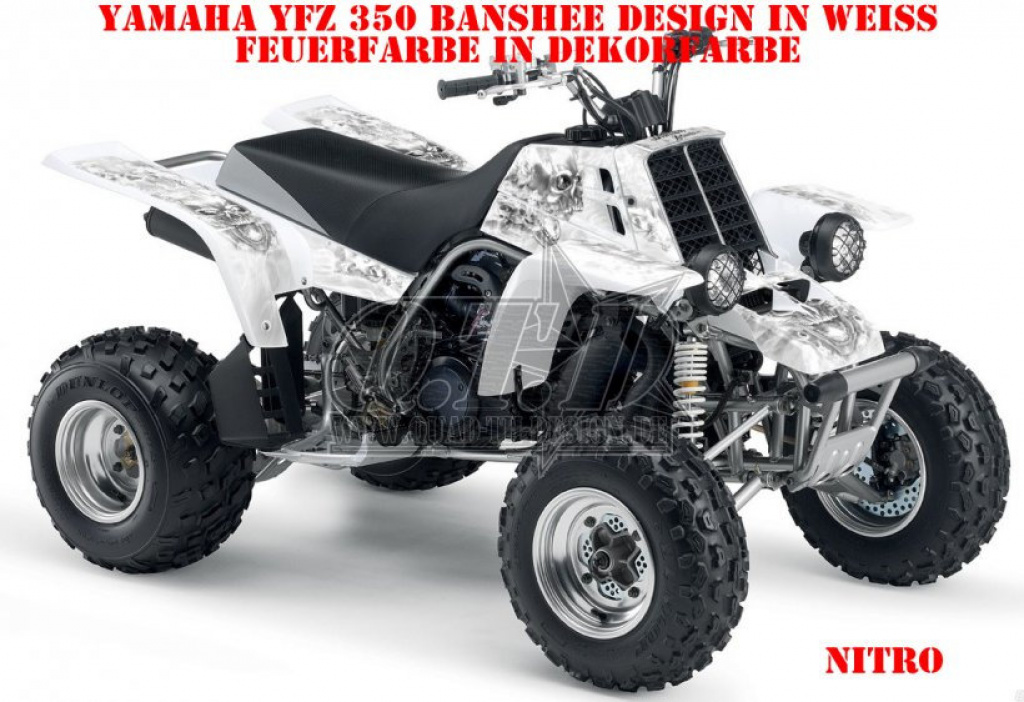 Nitro Weiß, Feuerfarbe = Dekorfarbe für Yamaha Banshee YFZ 350