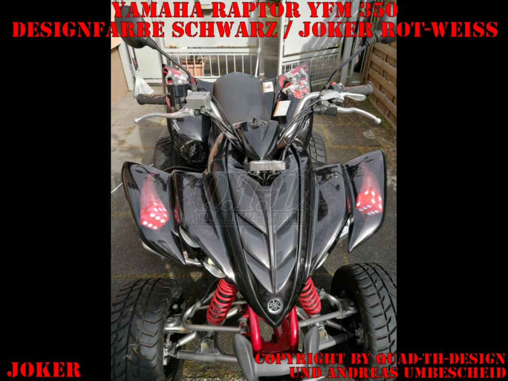 Joker Hintergrund Schwarz, Jokerfarbe Rot-Weiß für Yamaha Raptor YFM 350