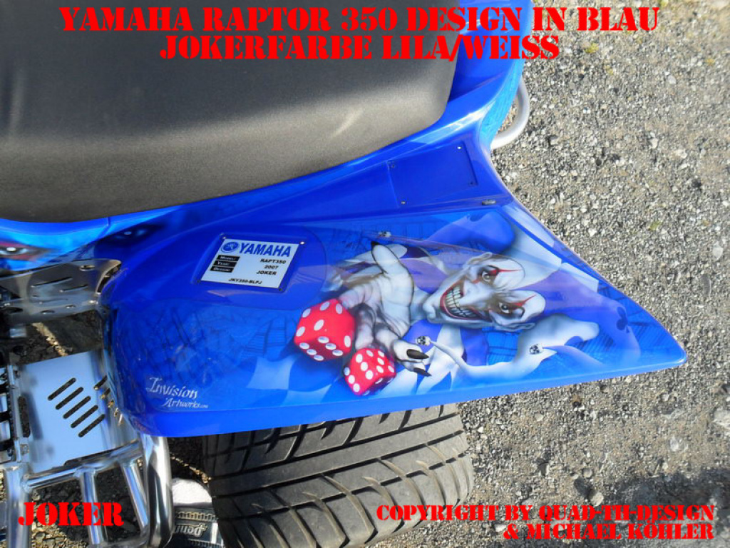 Joker Hintergrund Blau, Jokerfarbe Blau-Weiß für Yamaha Raptor YFM 350