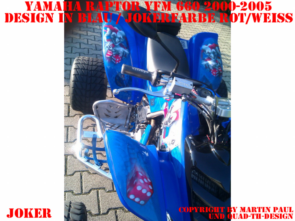 Joker Background Blue, Joker color Red-White for Yamaha Raptor YFM 660 R