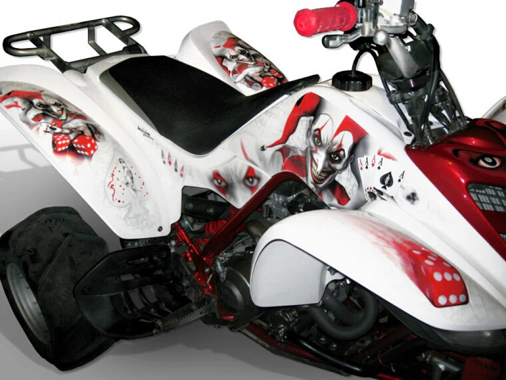 Joker Background White, Joker color Rot-White for Yamaha Raptor YFM 660 R