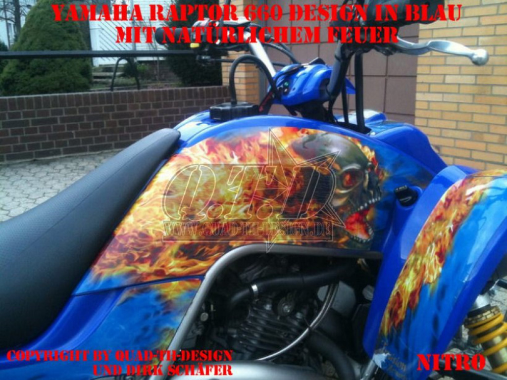 Nitro Blue, Fire Color = Natural for Yamaha Raptor YFM 660 R