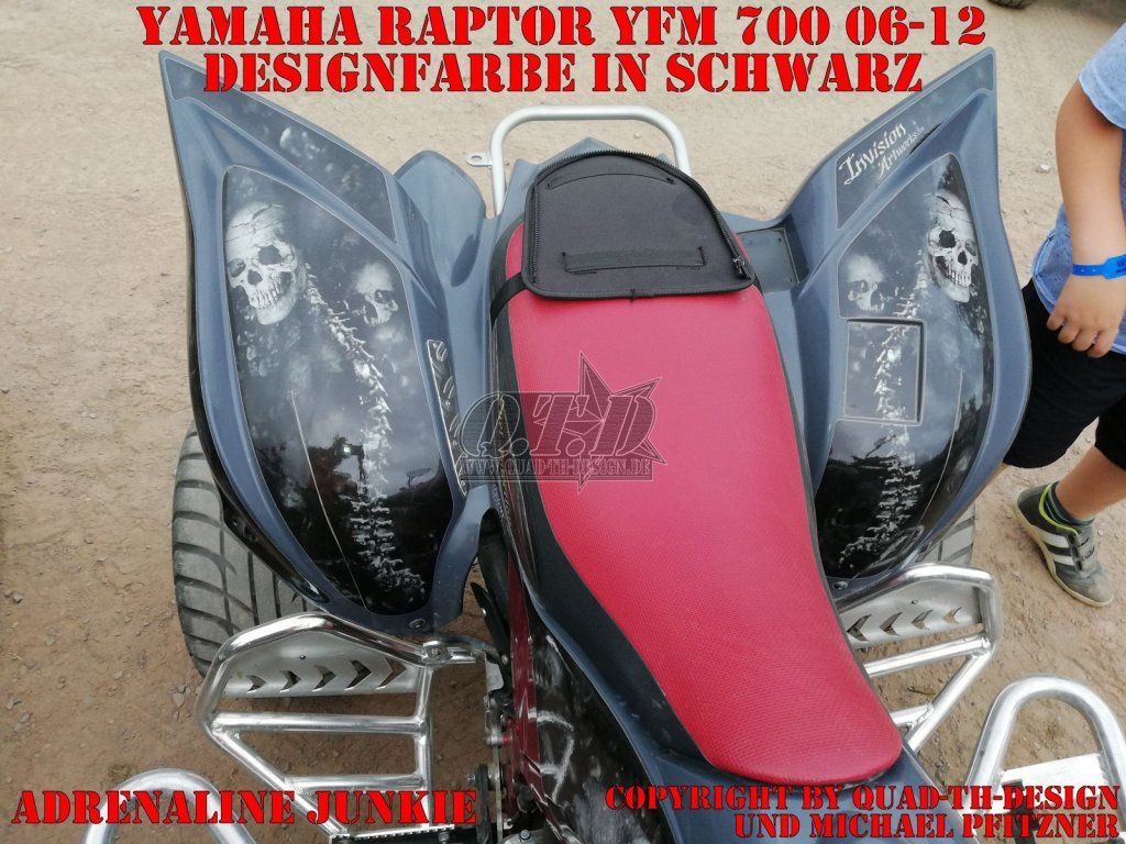 Adrenaline Junkie Schwarz für Yamaha Raptor YFM 700 R 2006-2012