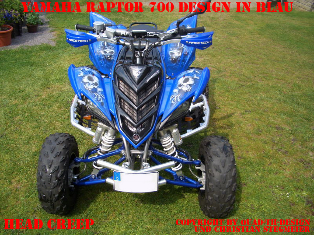 Head Creeps Blau für Yamaha Raptor YFM 700 R 2006-2012