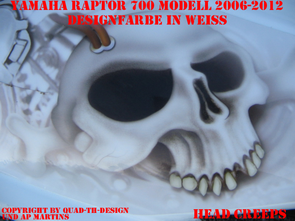 Head Creeps Weiß für Yamaha Raptor YFM 700 R 2006-2012
