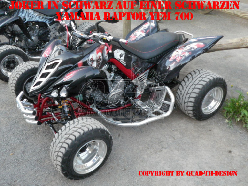 Joker Hintergrund Schwarz, Jokerfarbe Rot-Weiß für Yamaha Raptor YFM 700 R 2006-2012