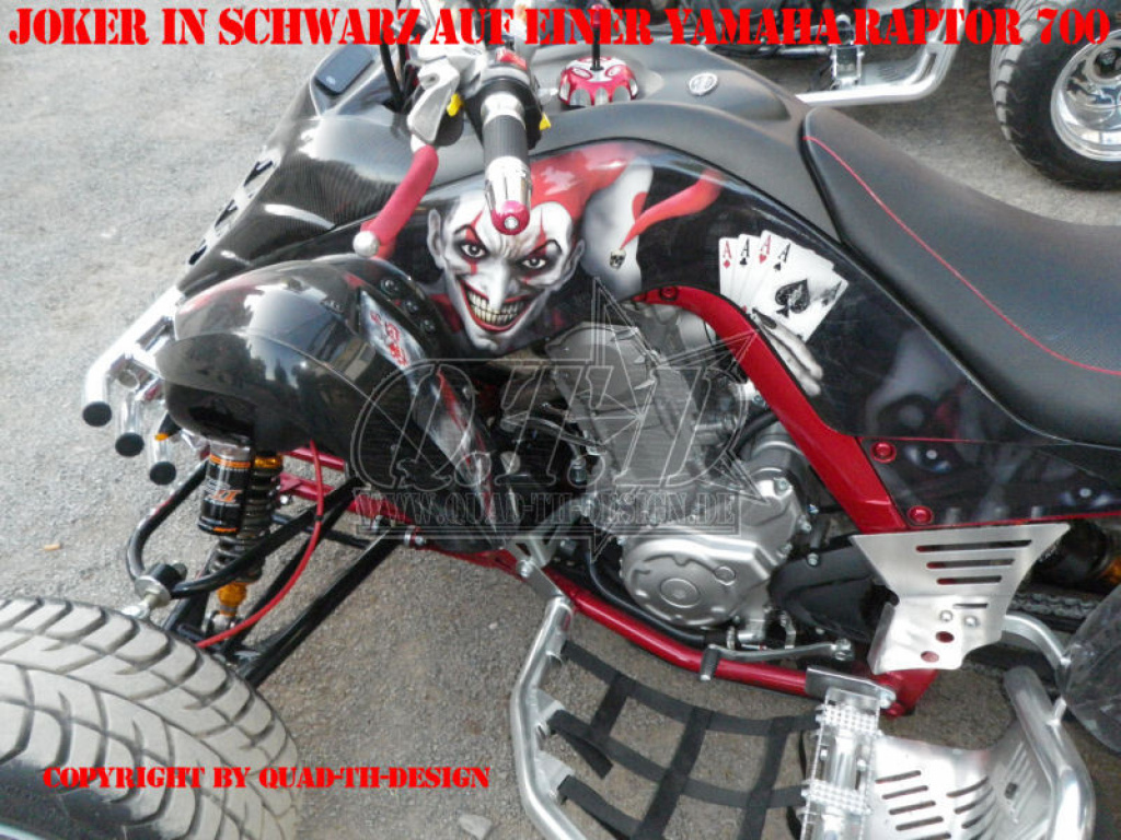 Joker Hintergrund Schwarz, Jokerfarbe Rot-Weiß für Yamaha Raptor YFM 700 R 2006-2012