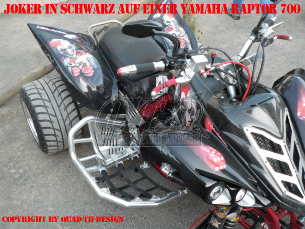 Joker Hintergrund Schwarz, Jokerfarbe Rot-Weiß für Yamaha Raptor YFM 700 R 2006-2012