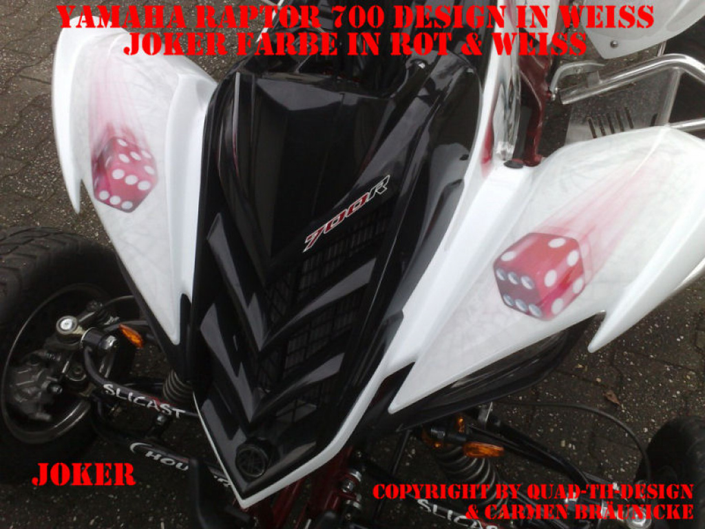 Joker Hintergrund Weiß, Jokerfarbe Rot-Weiß für Yamaha Raptor YFM 700 R 2006-2012
