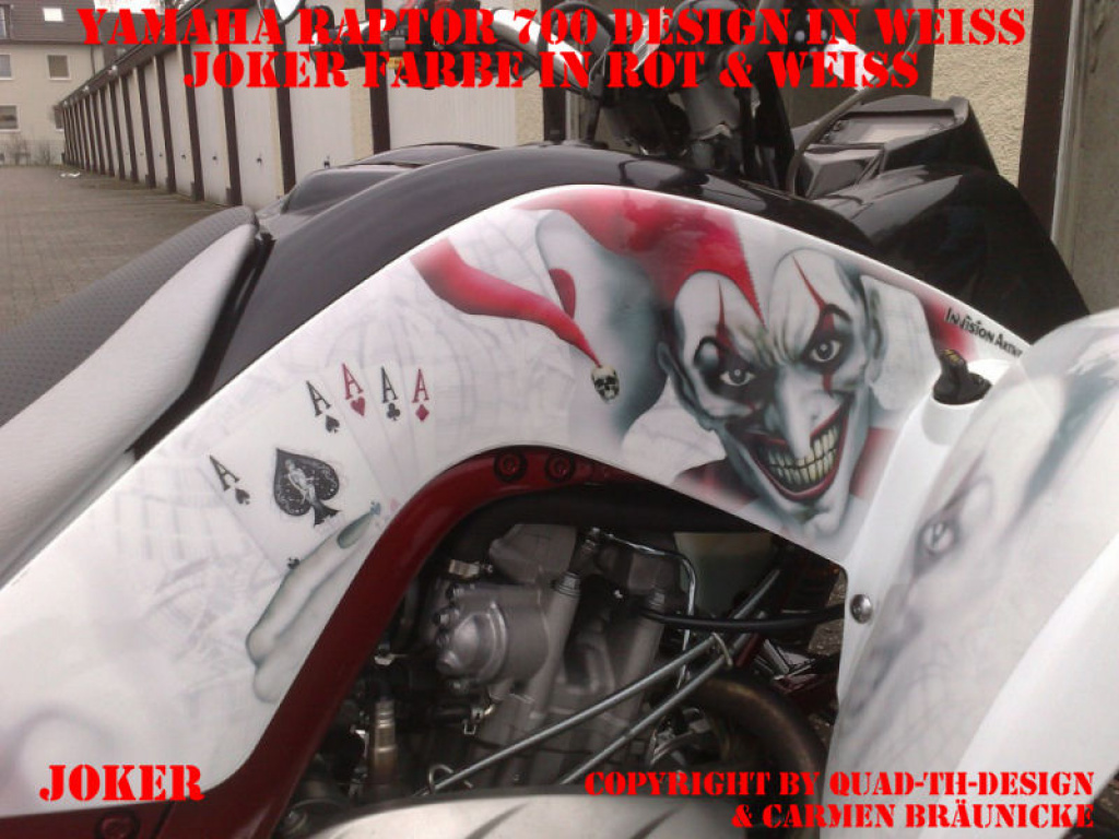 Joker Hintergrund Weiß, Jokerfarbe Rot-Weiß für Yamaha Raptor YFM 700 R 2006-2012