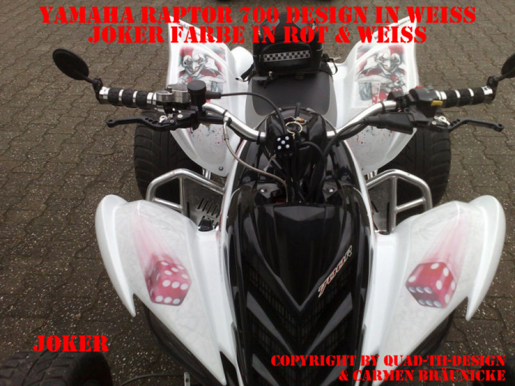 Joker Hintergrund Weiß, Jokerfarbe Rot-Weiß für Yamaha Raptor YFM 700 R 2006-2012