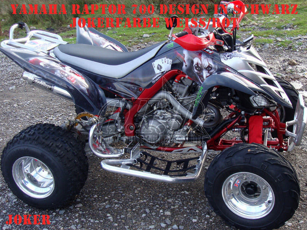 Joker Hintergrund Schwarz, Jokerfarbe Rot-Weiß für Yamaha Raptor YFM 700 R 2006-2012