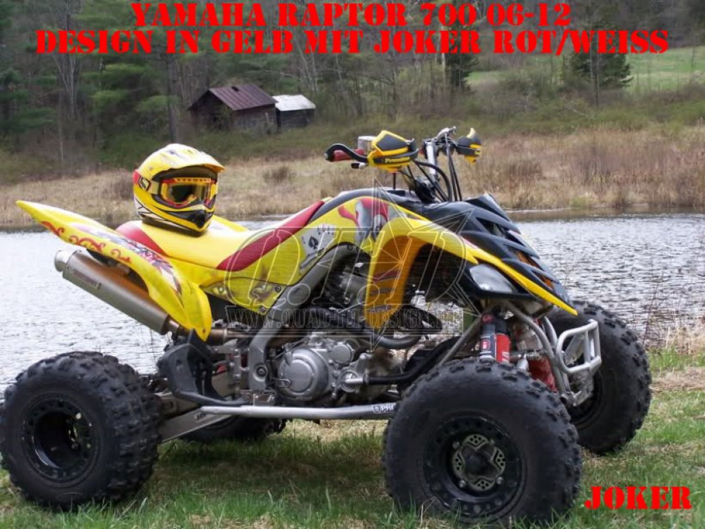 Joker Hintergrund Gelb, Jokerfarbe Rot-Weiß für Yamaha Raptor YFM 700 R 2006-2012