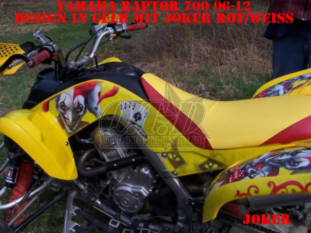 Joker Hintergrund Gelb, Jokerfarbe Rot-Weiß für Yamaha Raptor YFM 700 R 2006-2012