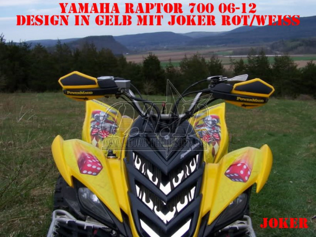 Joker Hintergrund Gelb, Jokerfarbe Rot-Weiß für Yamaha Raptor YFM 700 R 2006-2012