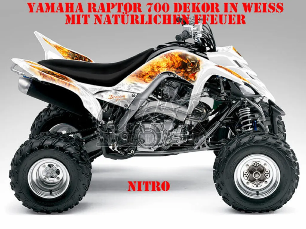 Nitro White, Feuerfarbe = Dekorfarbe für Yamaha Raptor YFM 700 R 2006-2012