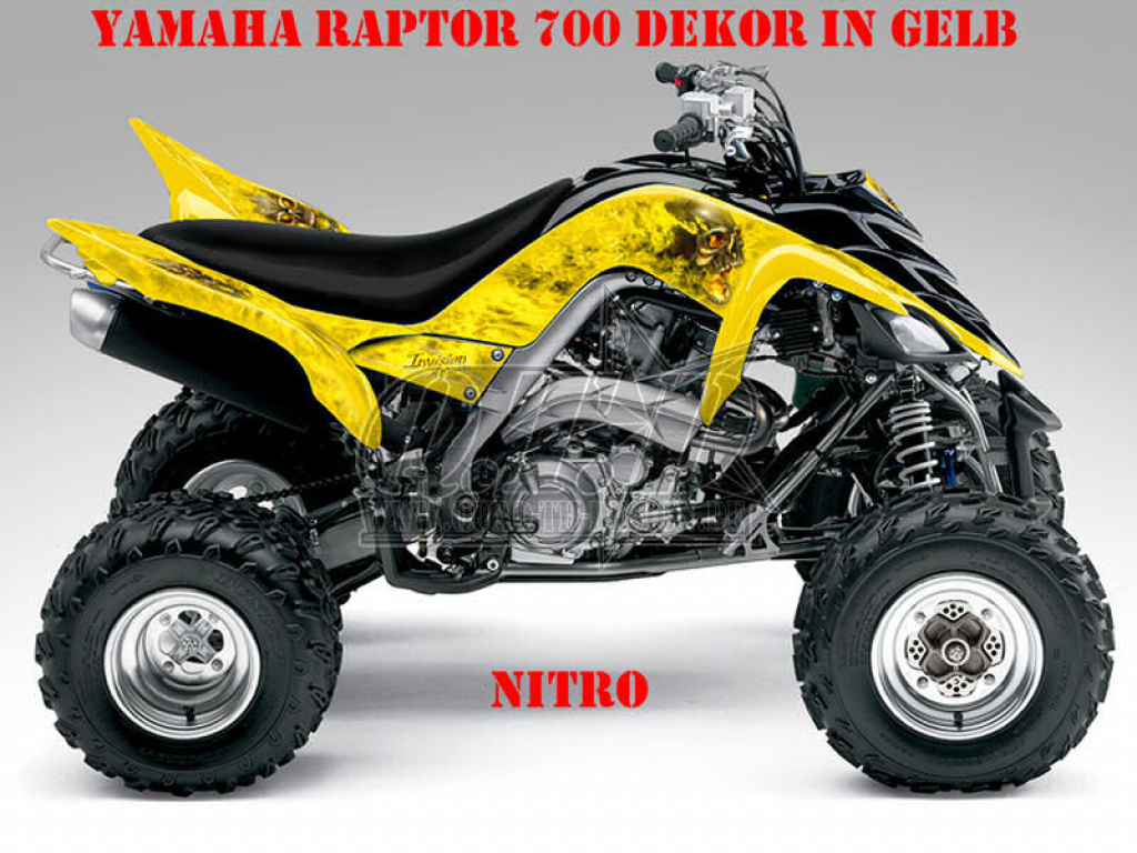 Nitro Gelb, Feuerfarbe = Dekorfarbe für Yamaha Raptor YFM 700 R 2006-2012